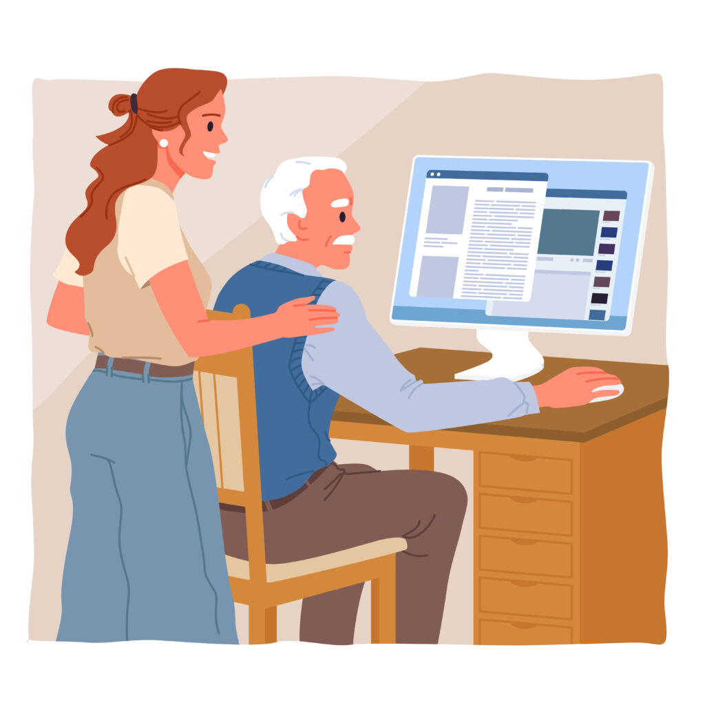 Curso de computacion para adultos. cursos de informatica para personas mayores. cursos para jubilados