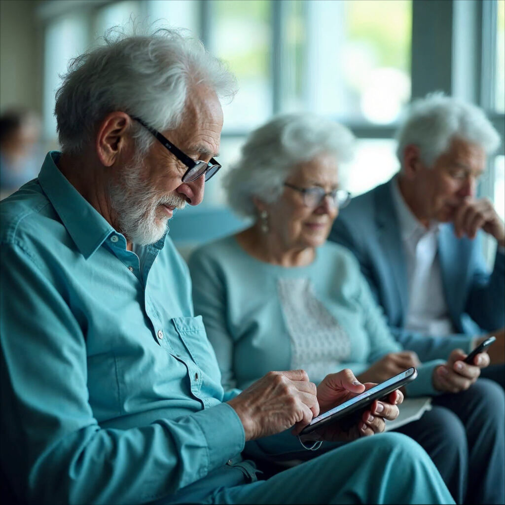 abuelos conectados. tecnologia para personas mayores. puente al mundo digital.